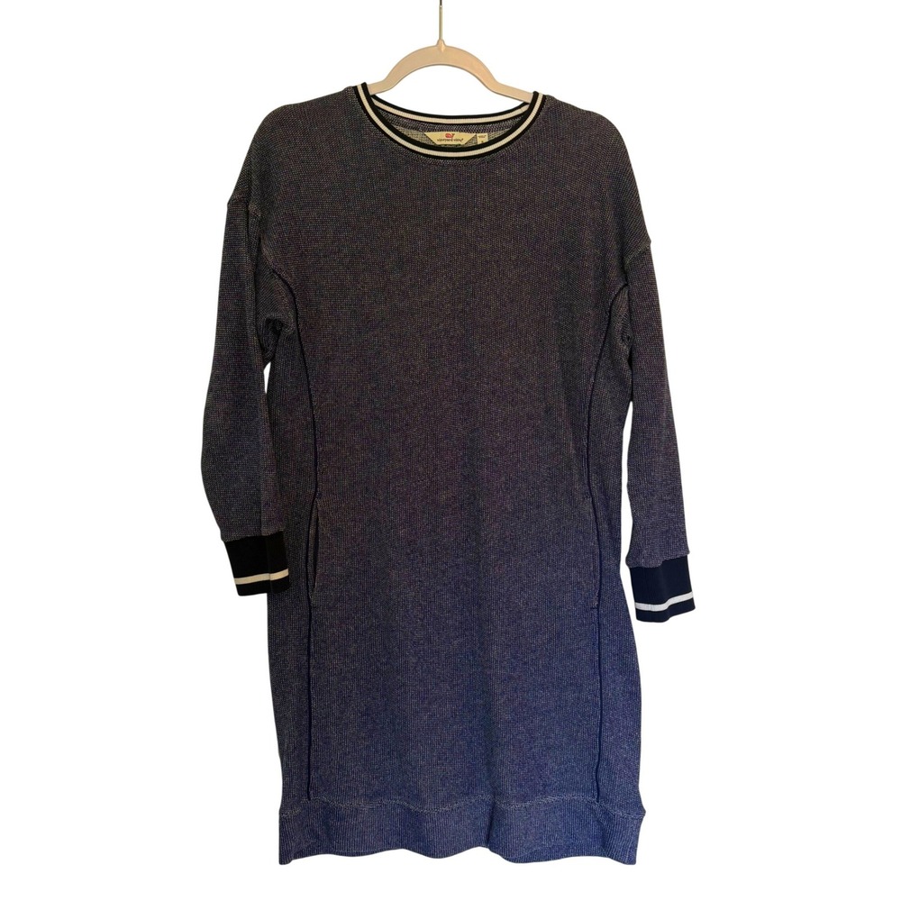 Vineyard Vines Varsity Sweatshirt Dress S Navy Blue Herringbone‎ Preppy Coastal